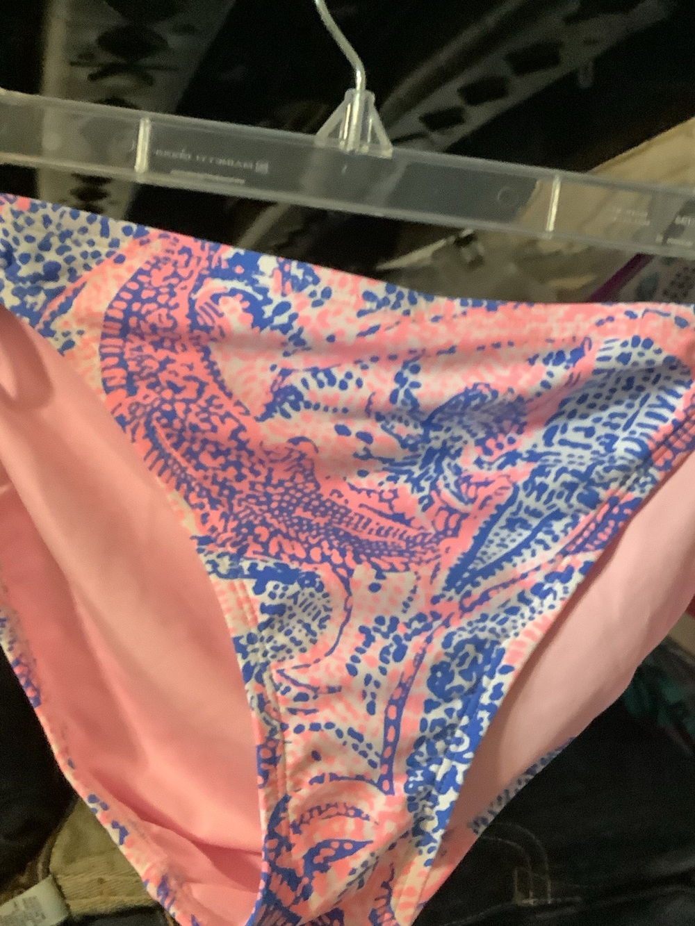 Lilly Pulitzer Pink and Blue Sofia Printed Bikini Bottoms, Maybe gator